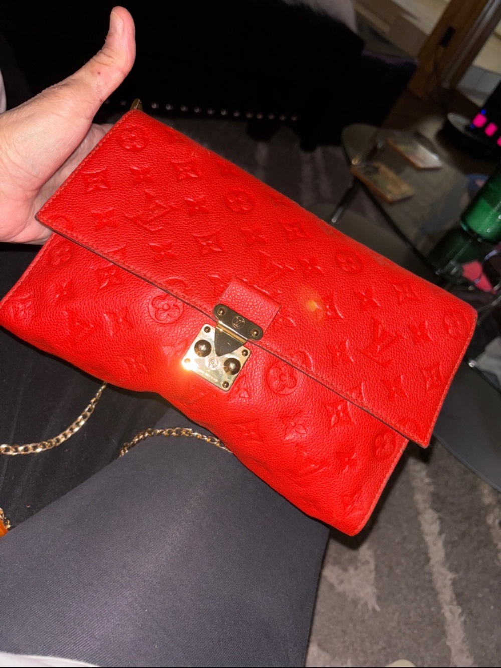 Louis Vuitton Fascinante Red Monogram Empreinte Shoulder Bag / Crossbody